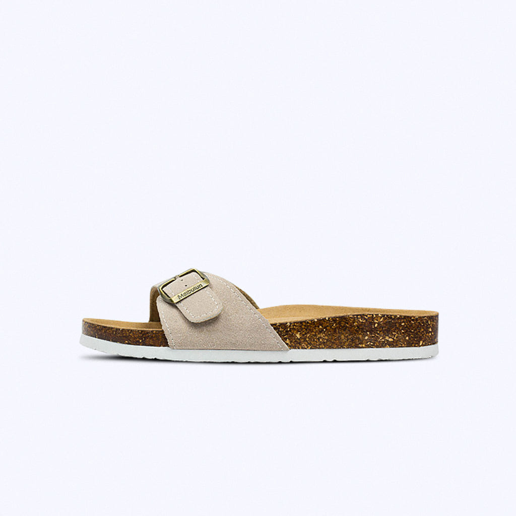 Suede Single-Buckle Sandals