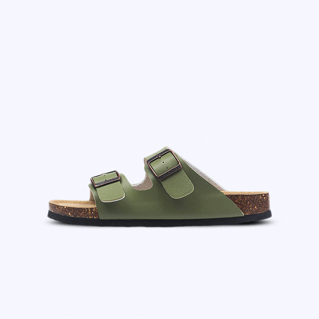 Leather Double-Buckle Sandals