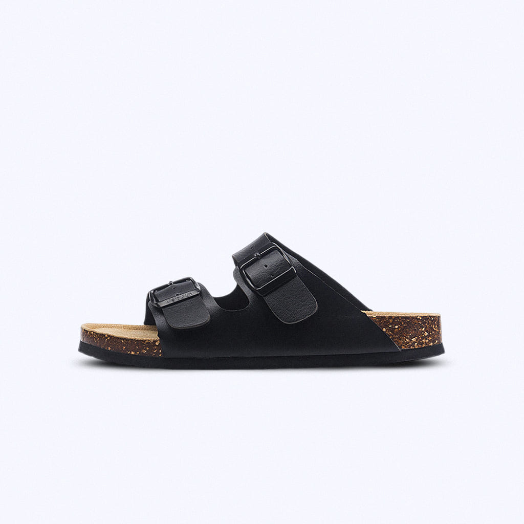 Leather Double-Buckle Sandals