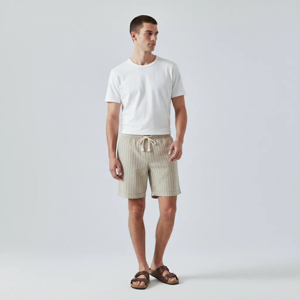 Striped Linen Shorts