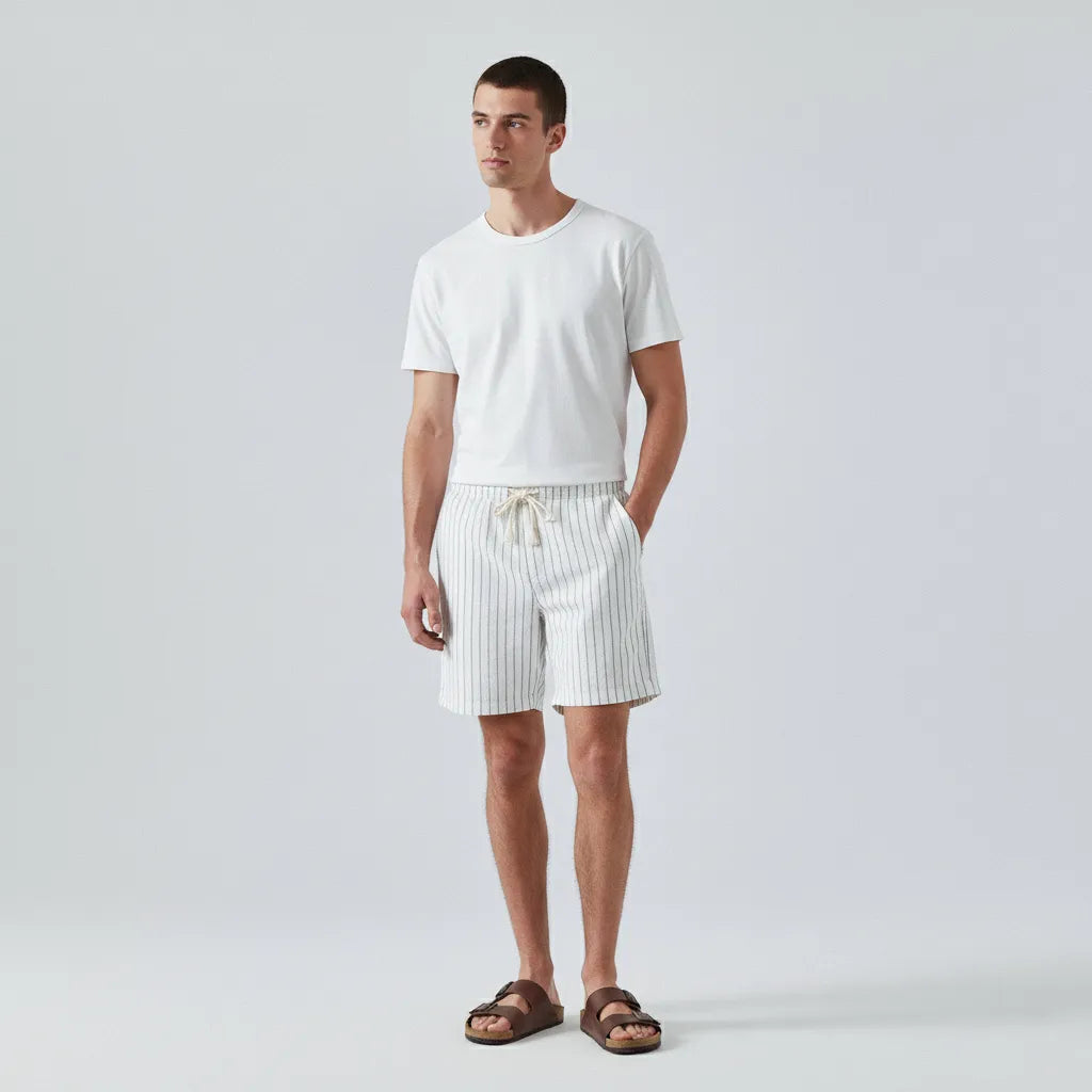 Striped Linen Shorts