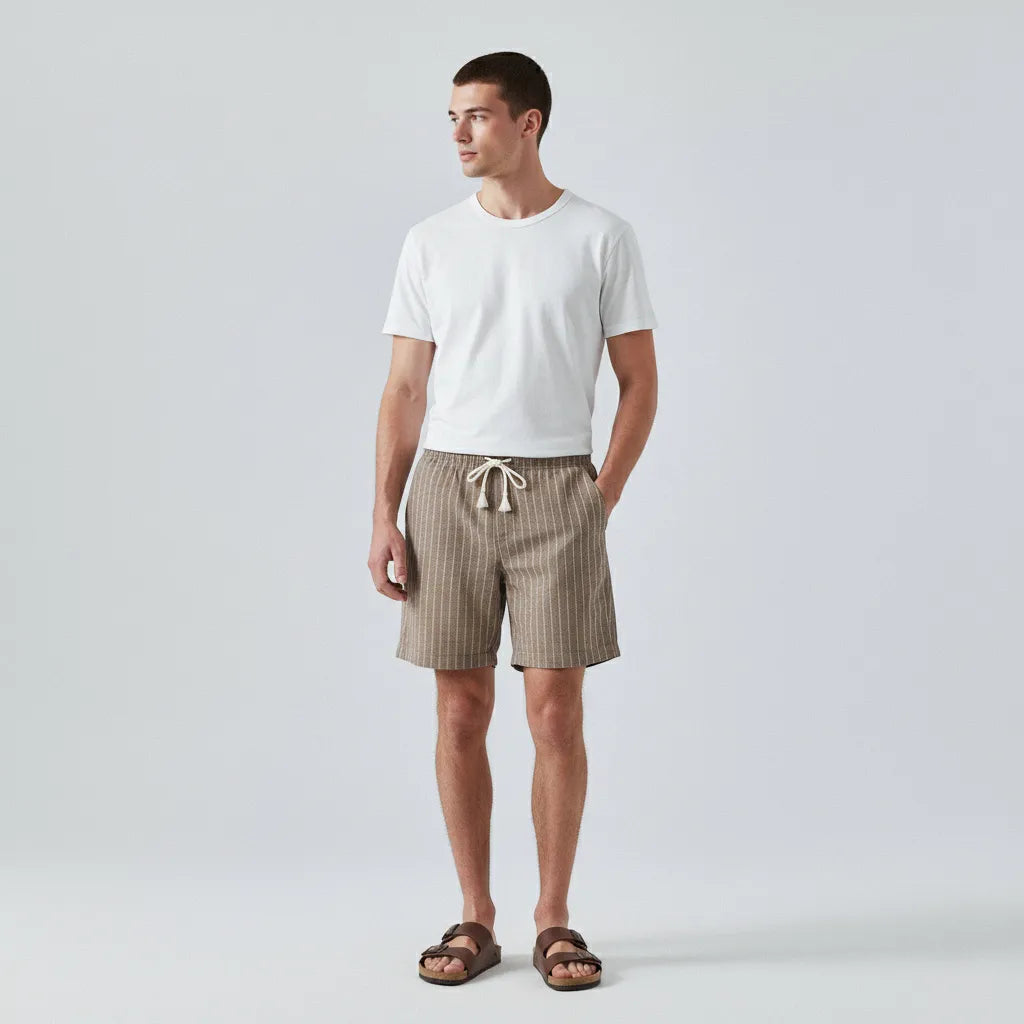 Striped Linen Shorts
