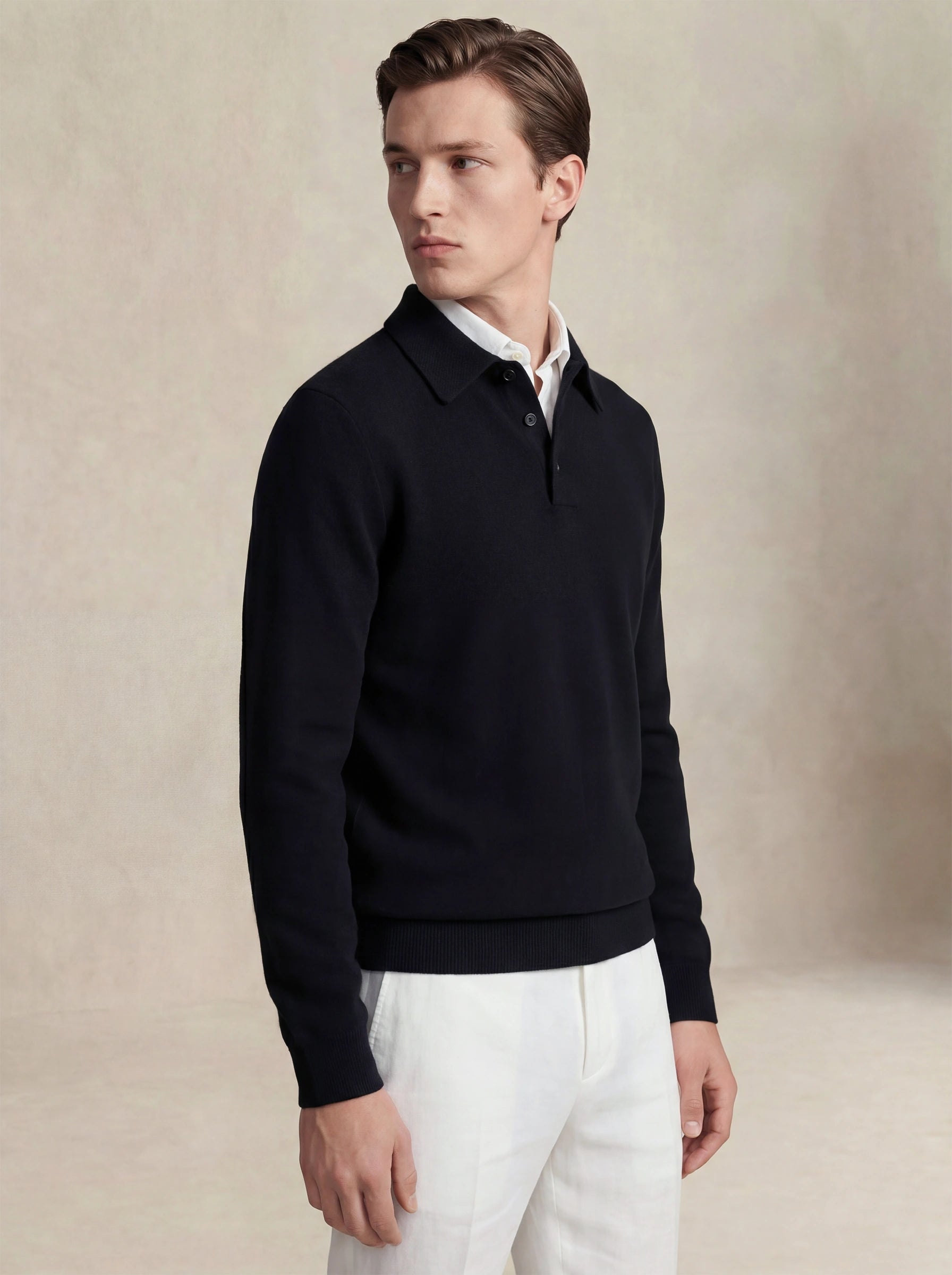 Cashmere Polo Black