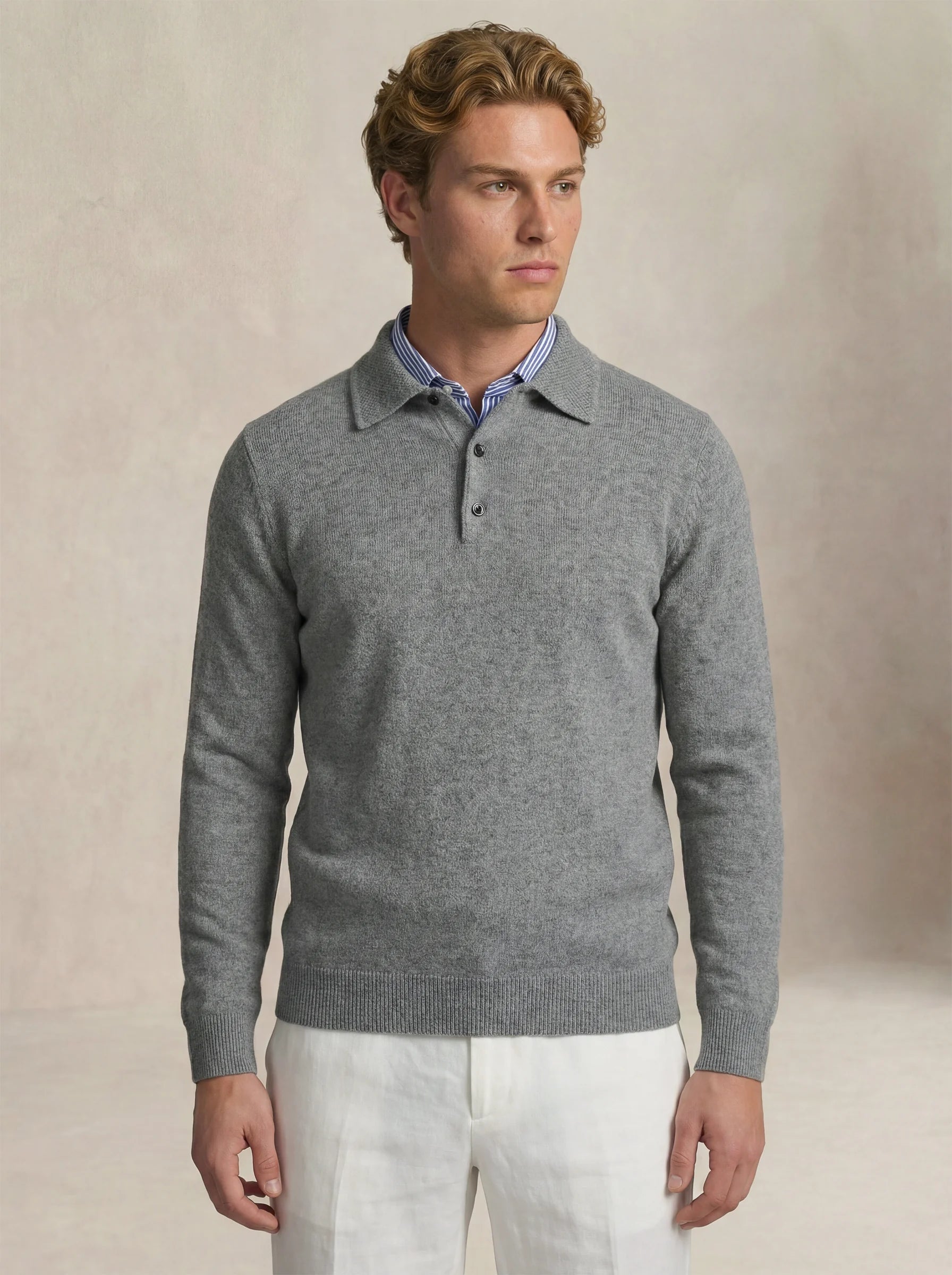 Cashmere Polo Grey