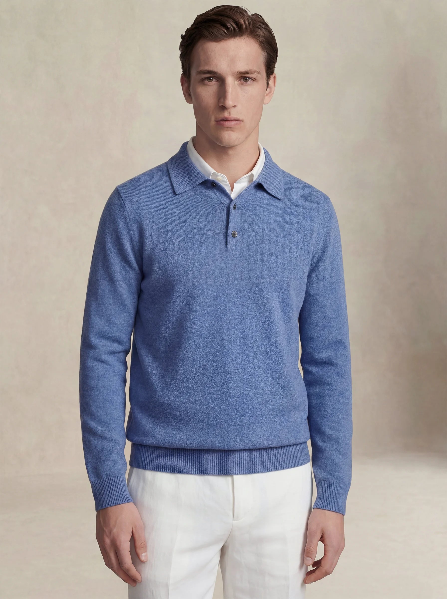 Cashmere Polo Light Blue