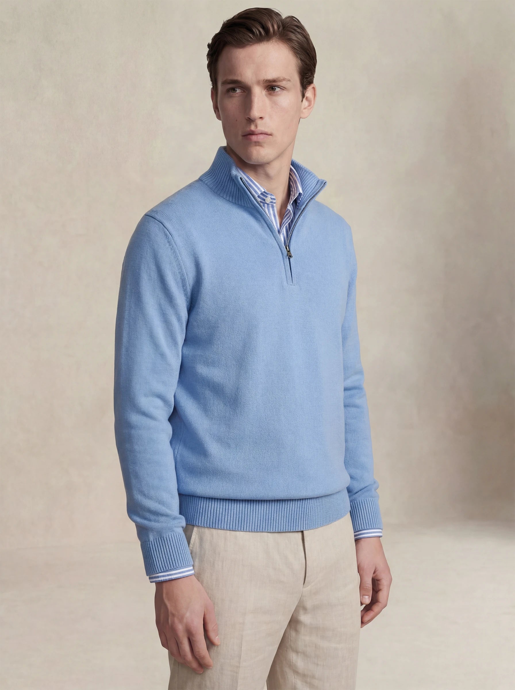 Classic Half-Zip Light Blue