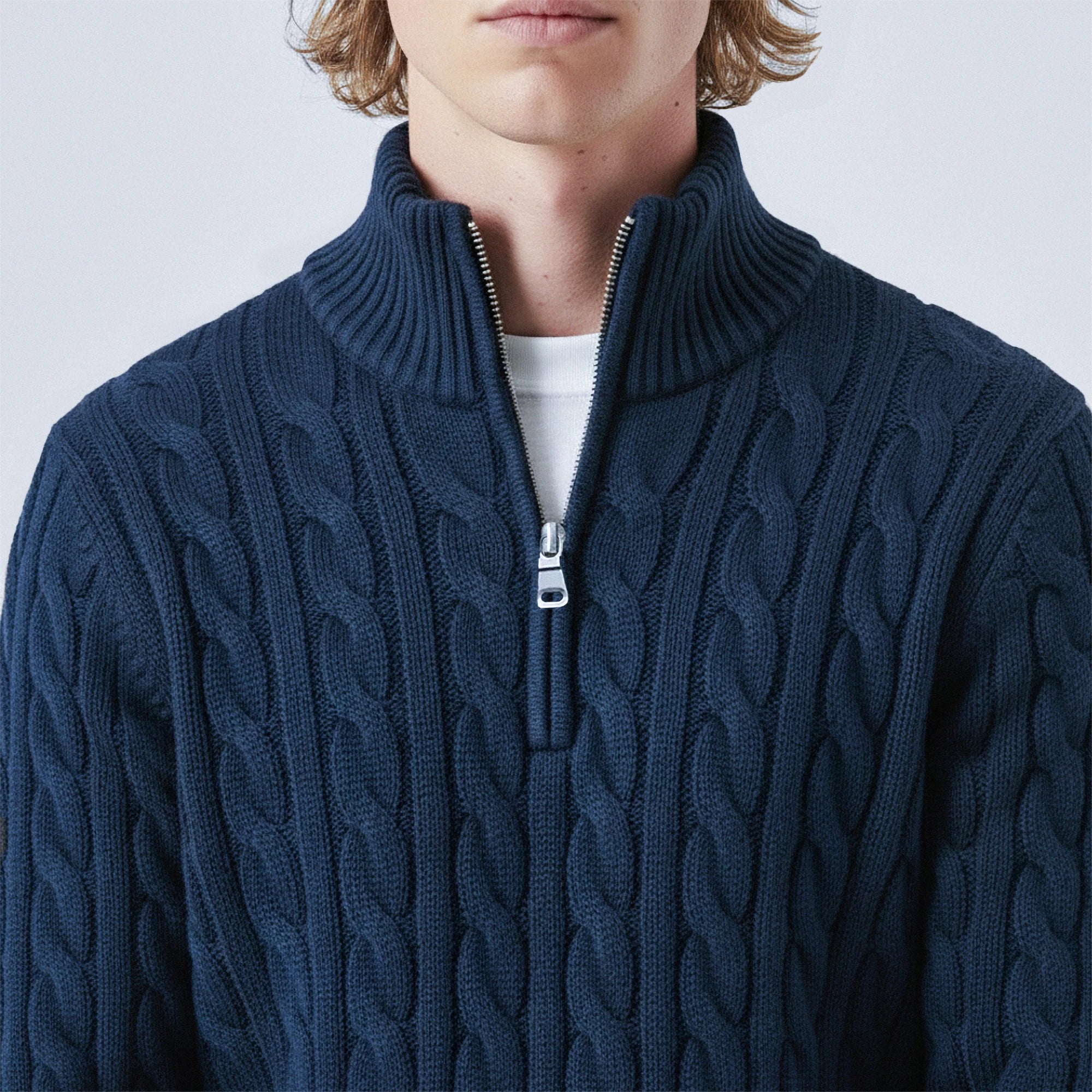Cable-Knit Cotton Quarter-Zip Jumper
