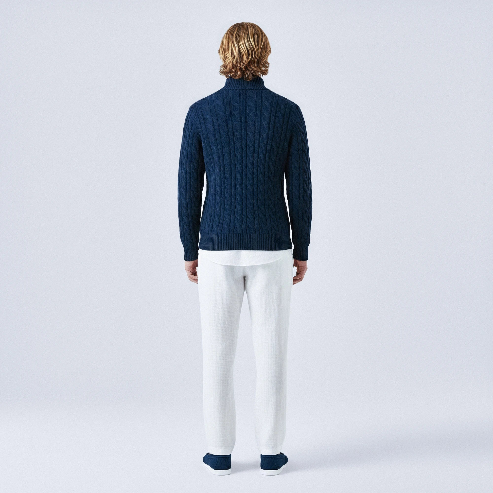 Cable-Knit Cotton Quarter-Zip Jumper