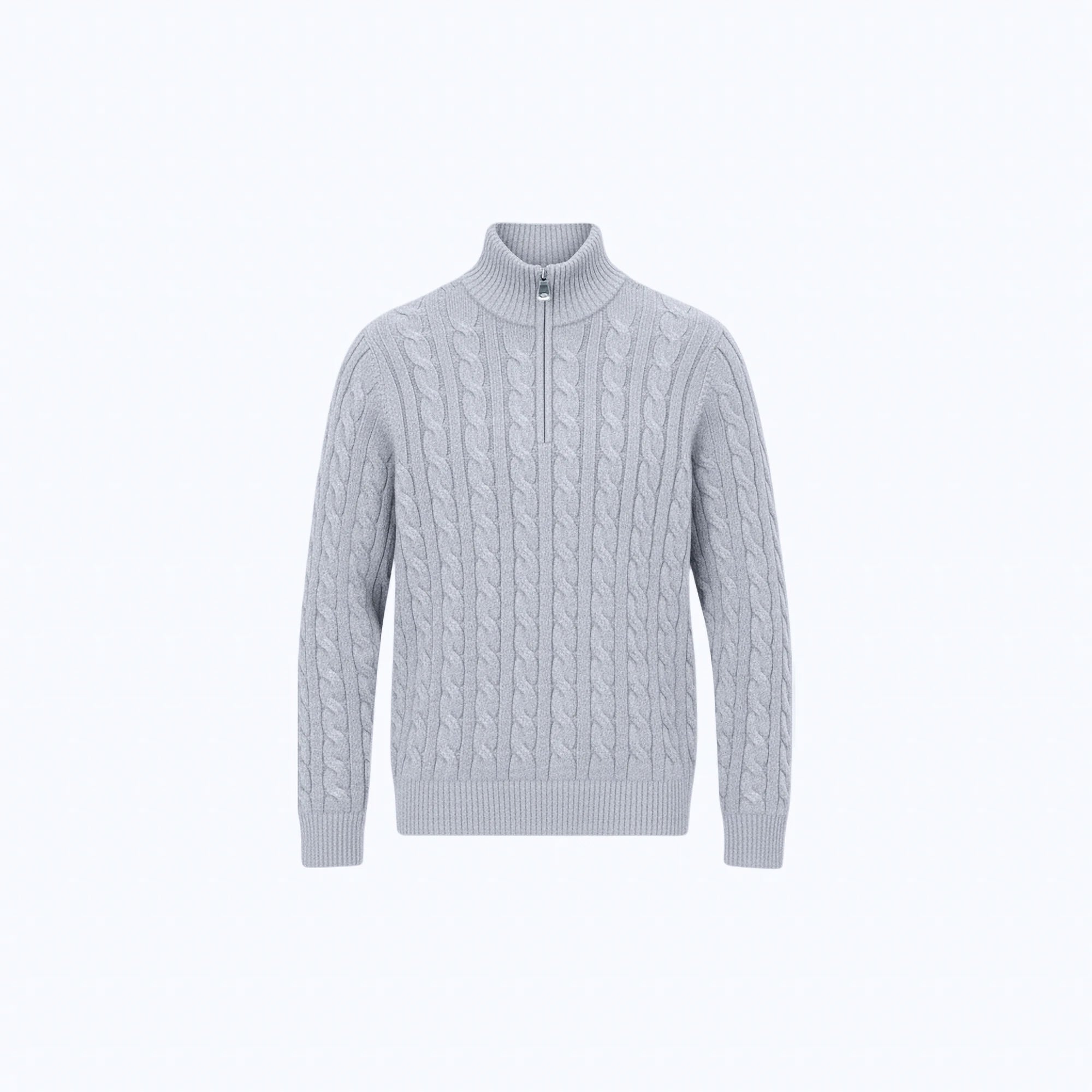 Cable-Knit Cotton Quarter-Zip Jumper