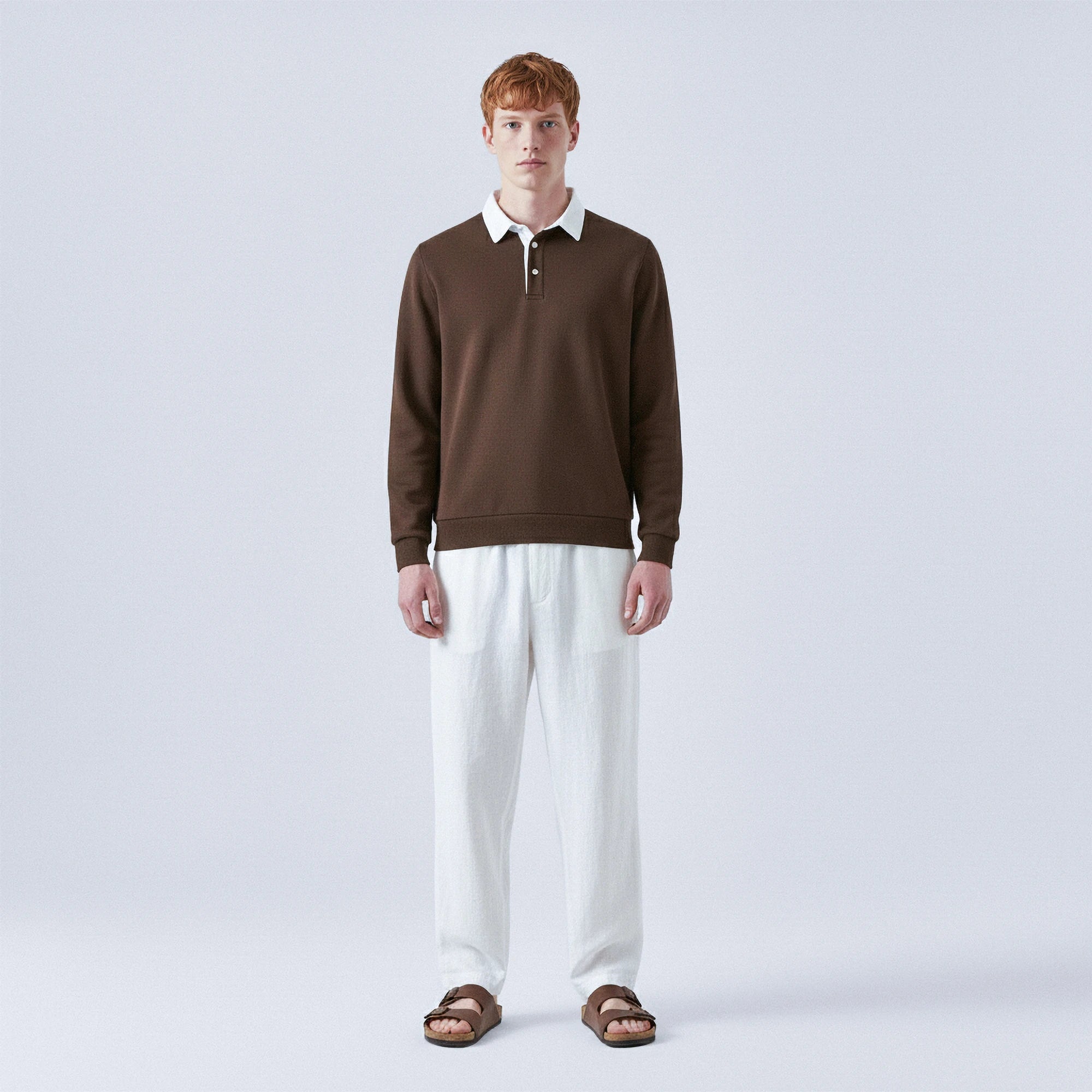 Polo-Collar Cotton Jumper
