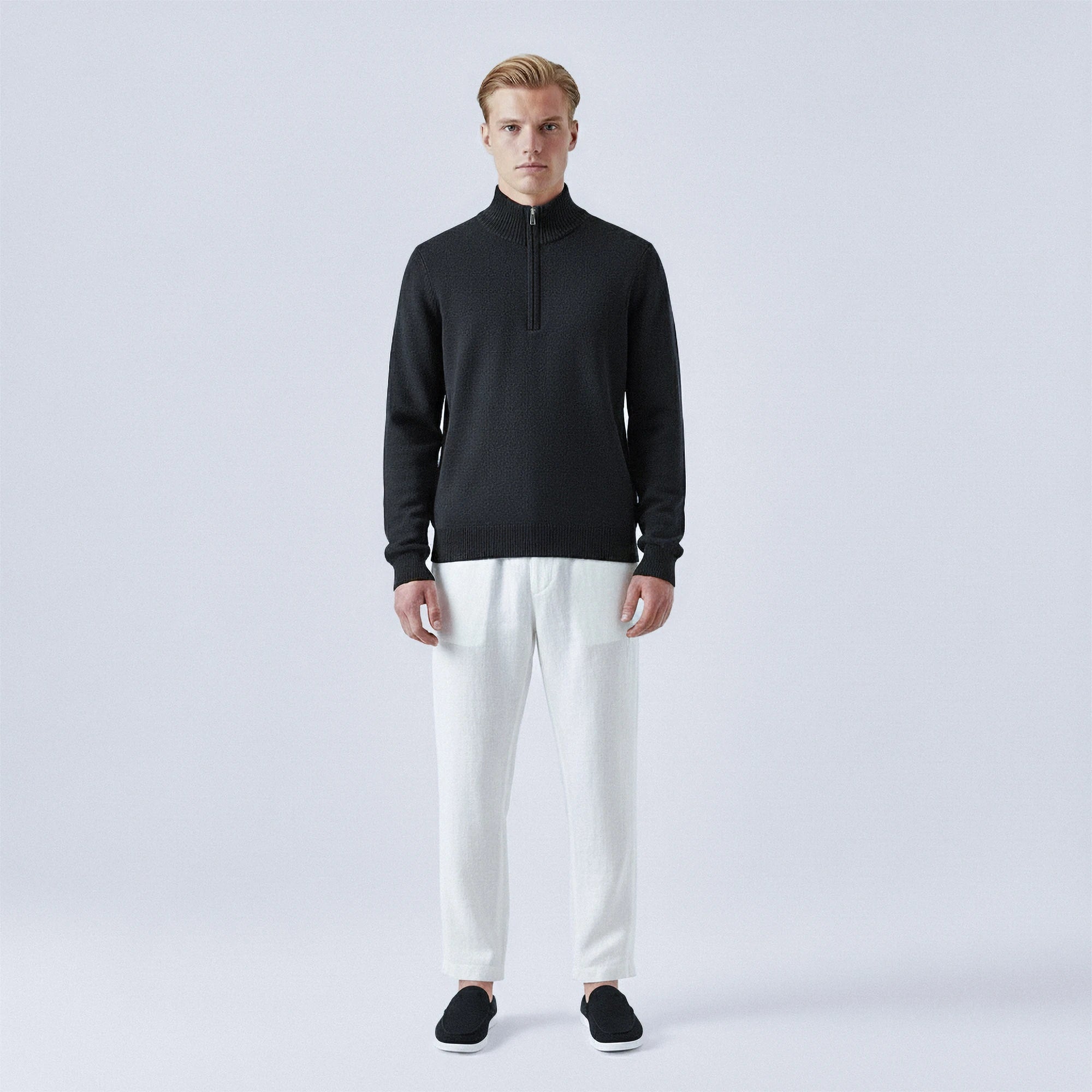 Cotton Quarter-Zip Jumper