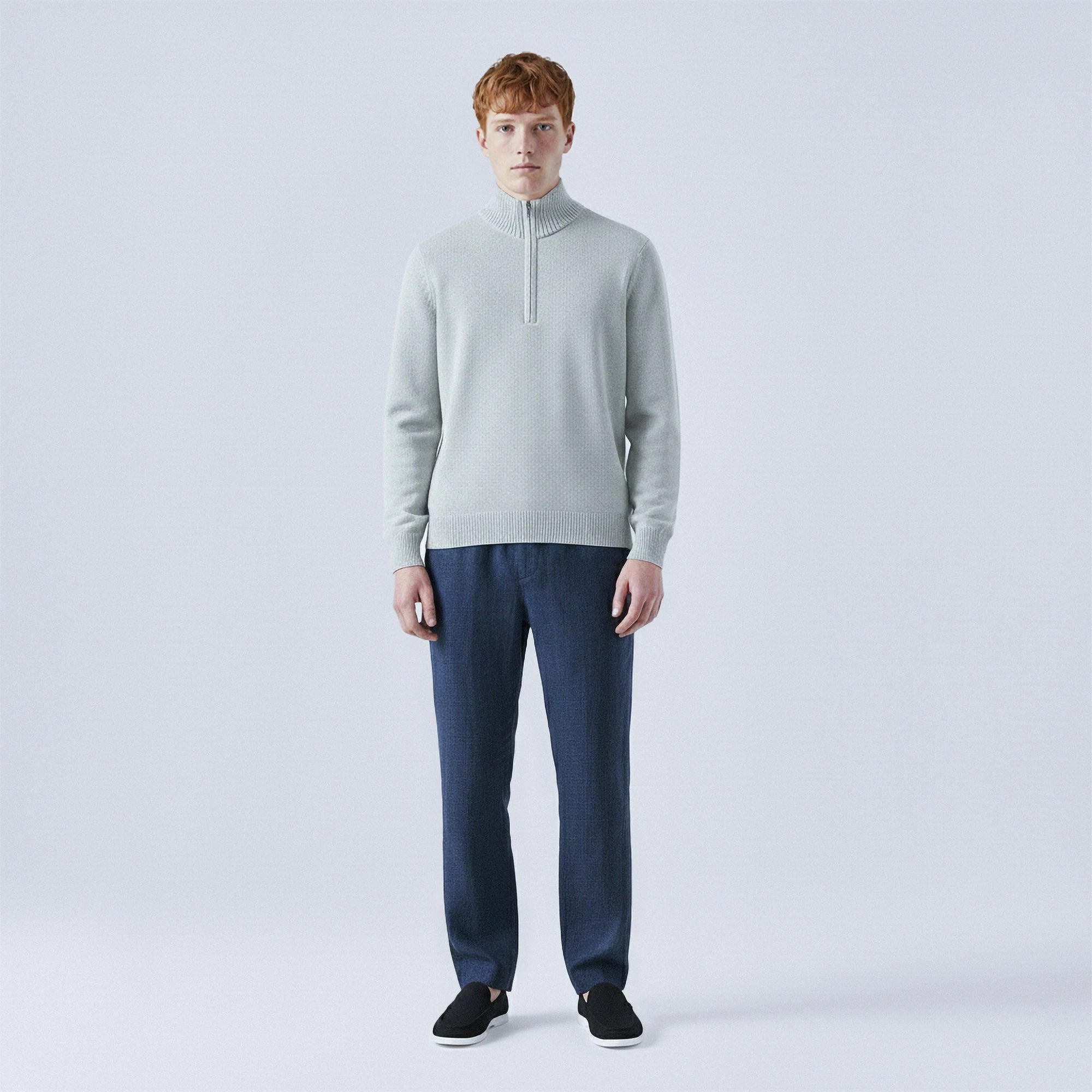 Cotton Quarter-Zip Jumper