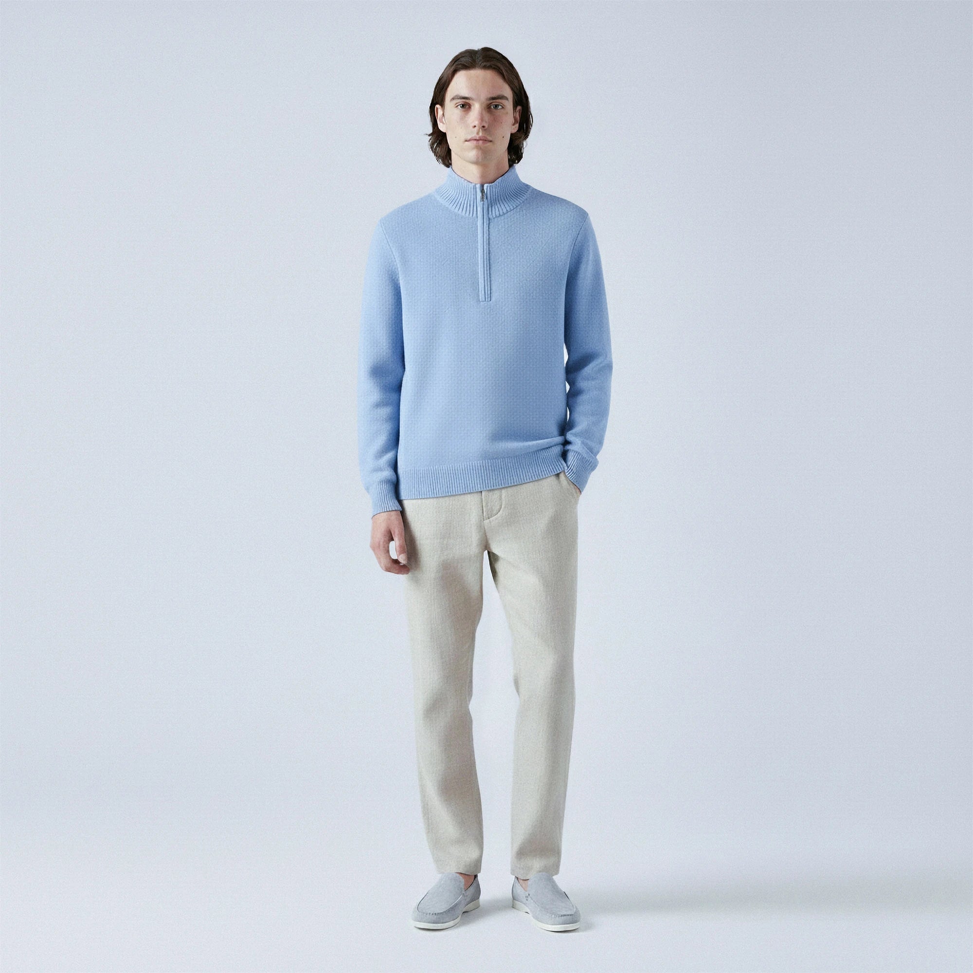 Cotton Quarter-Zip Jumper