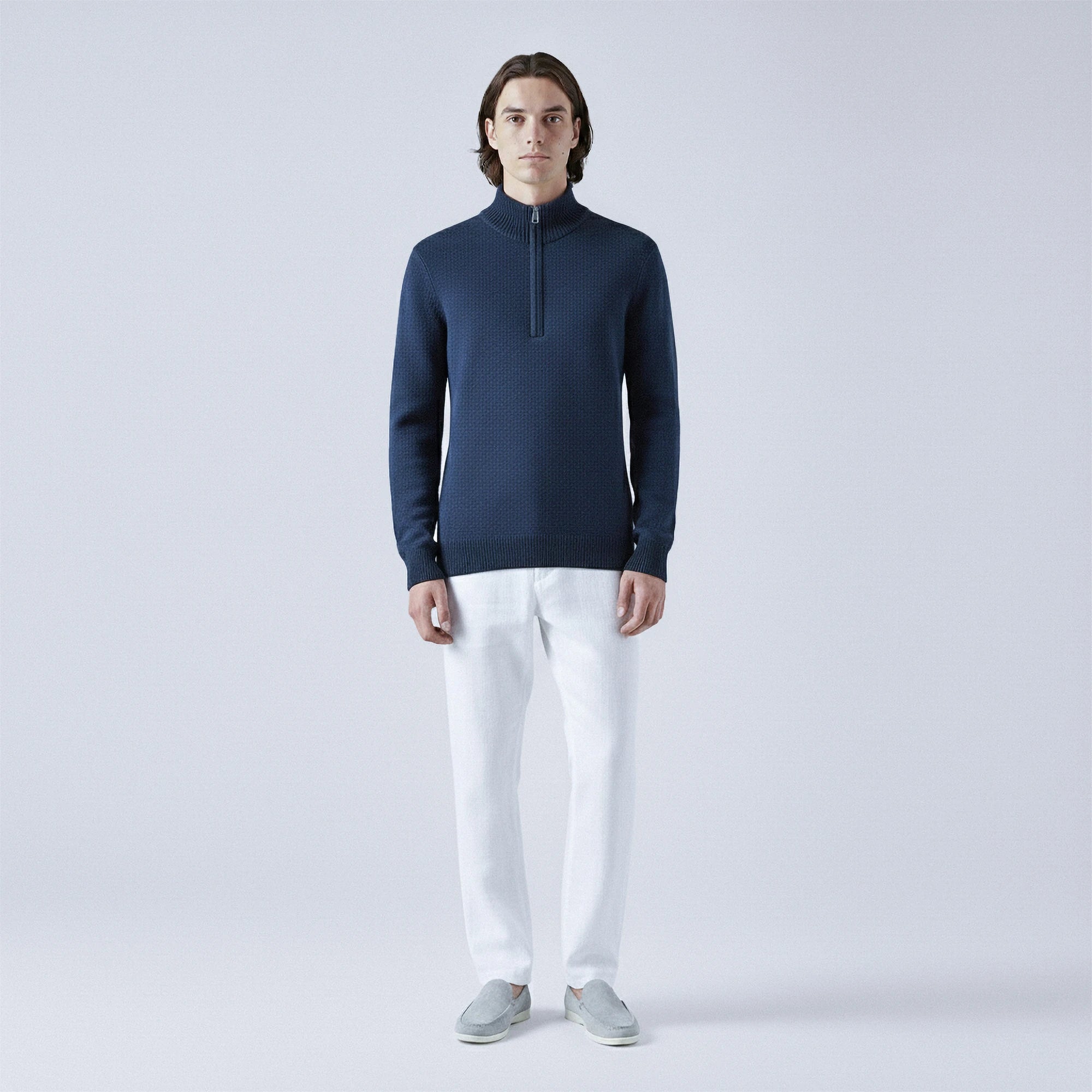 Cotton Quarter-Zip Jumper