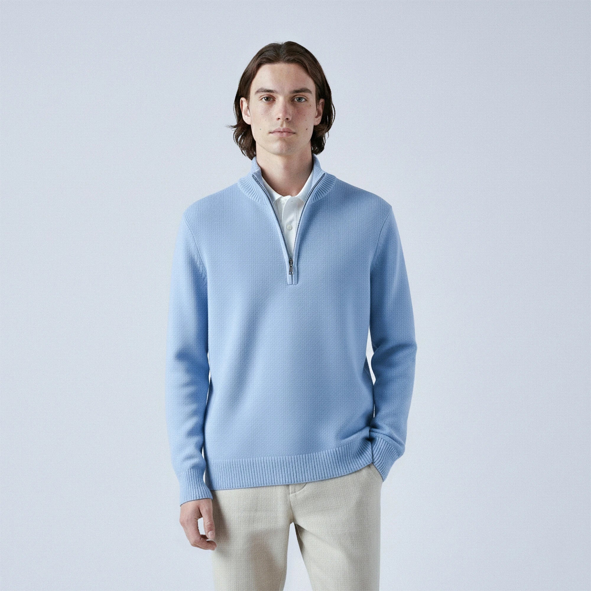 Cotton Quarter-Zip Jumper