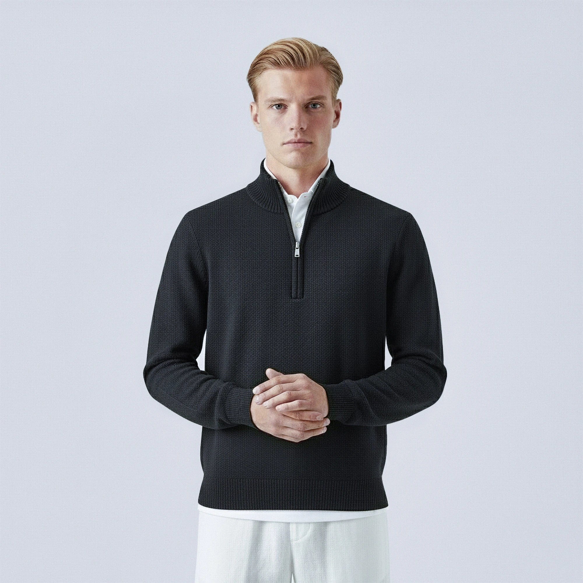 Cotton Quarter-Zip Jumper