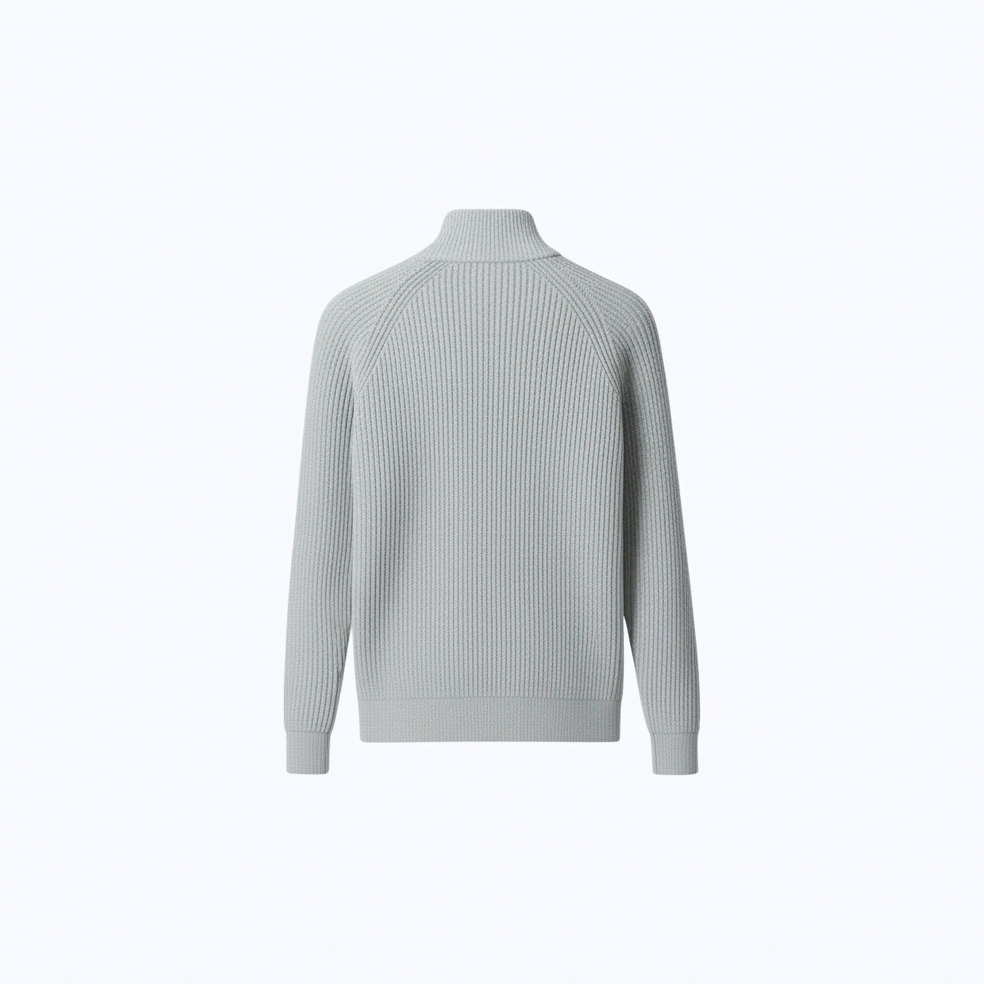 Rib-Knit Cotton Zip-Up Cardigan