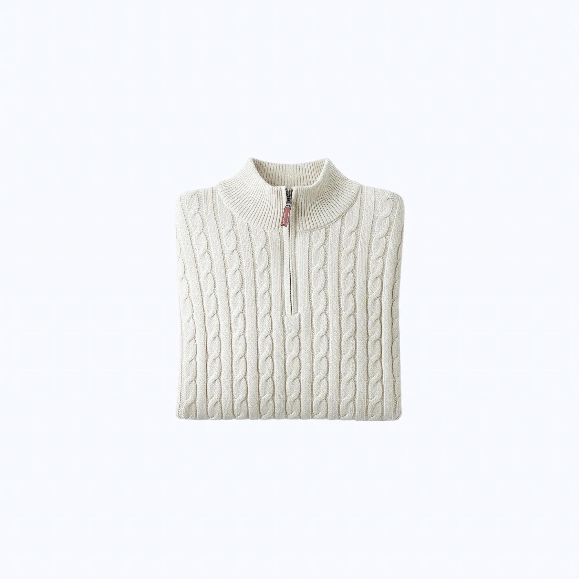 Cable-Knit Wool Quarter-Zip Jumper