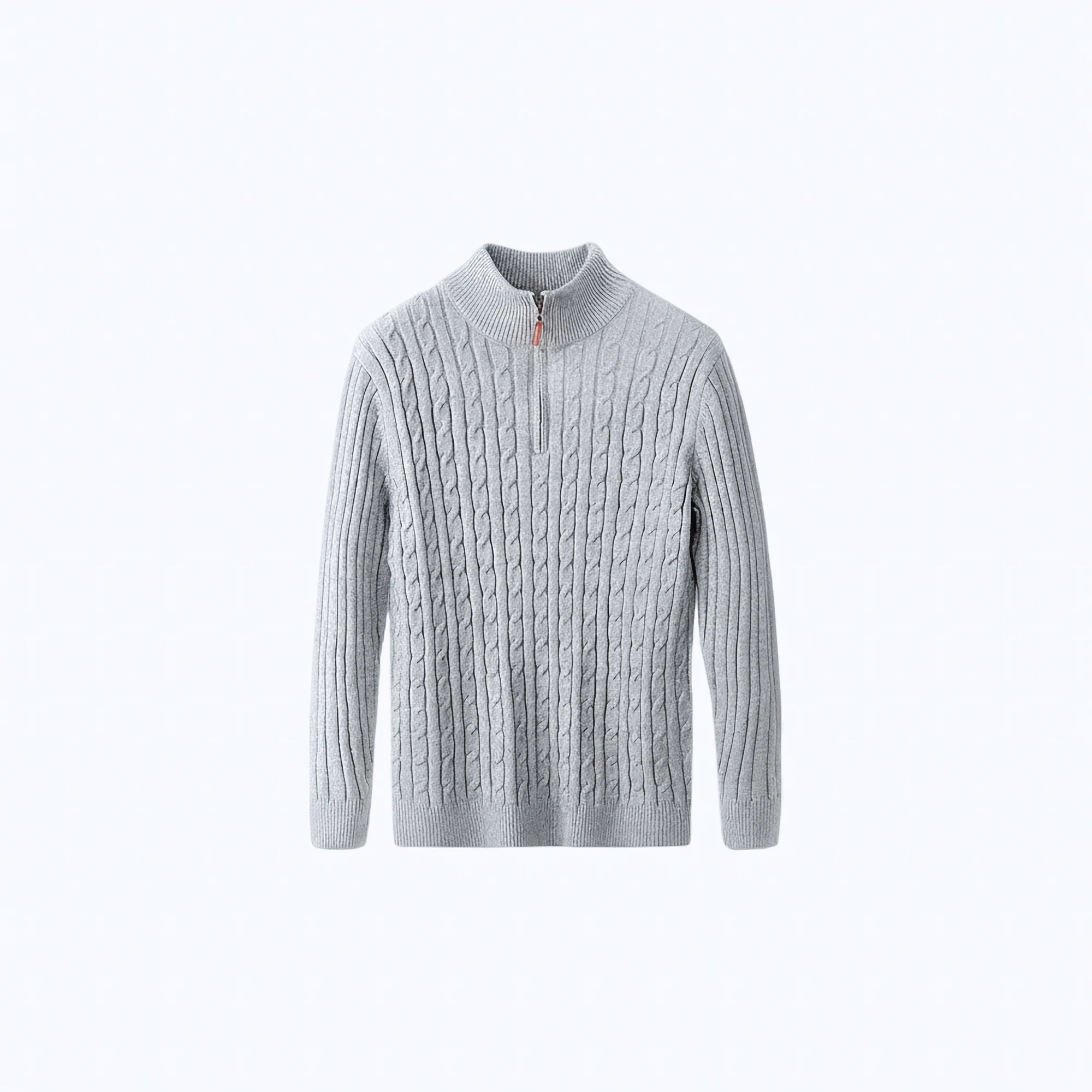 Cable-Knit Wool Quarter-Zip Jumper
