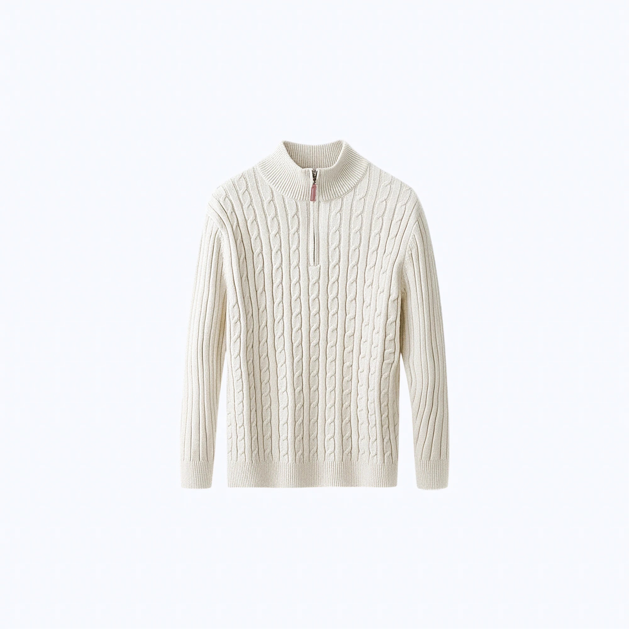 Cable-Knit Wool Quarter-Zip Jumper