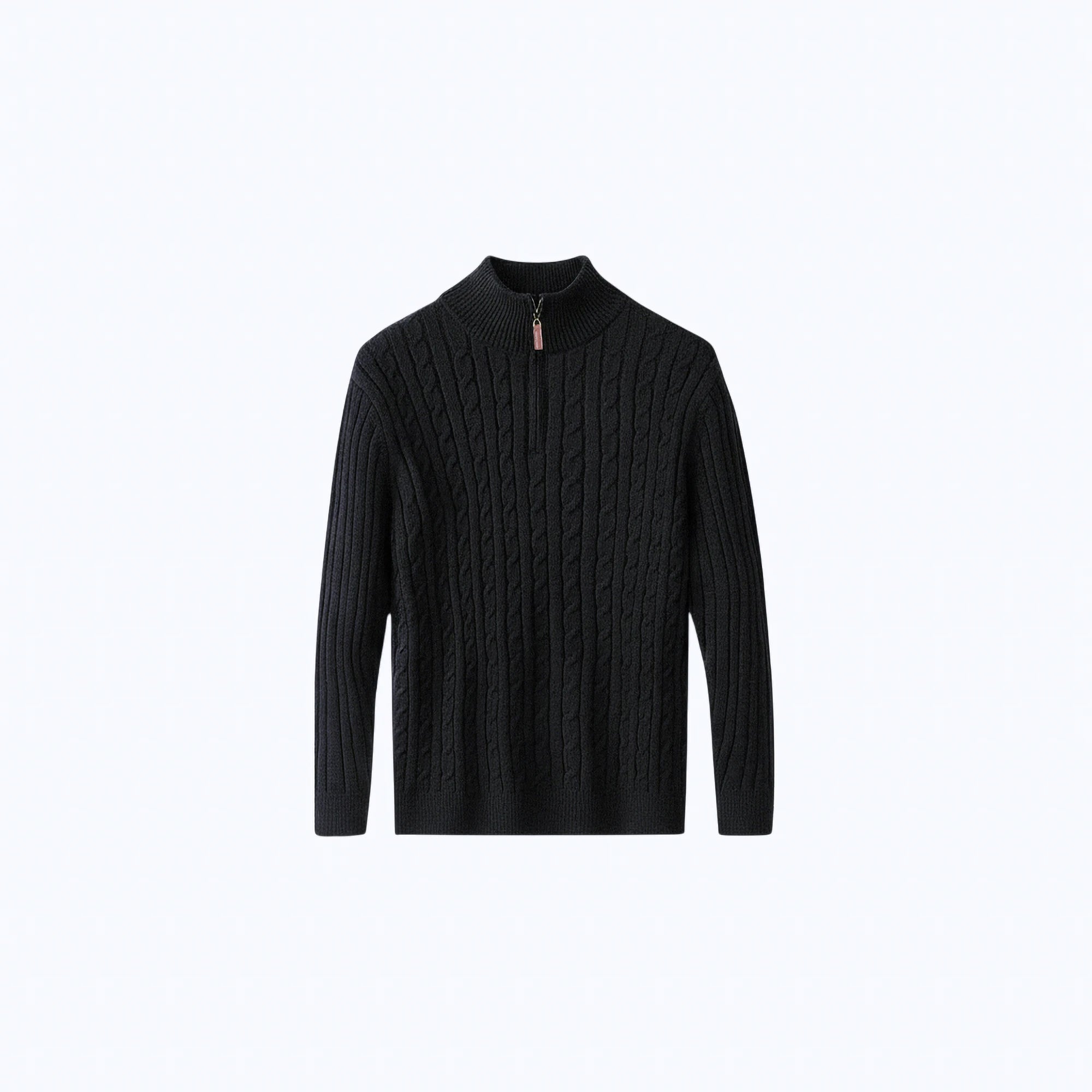 Cable-Knit Wool Quarter-Zip Jumper