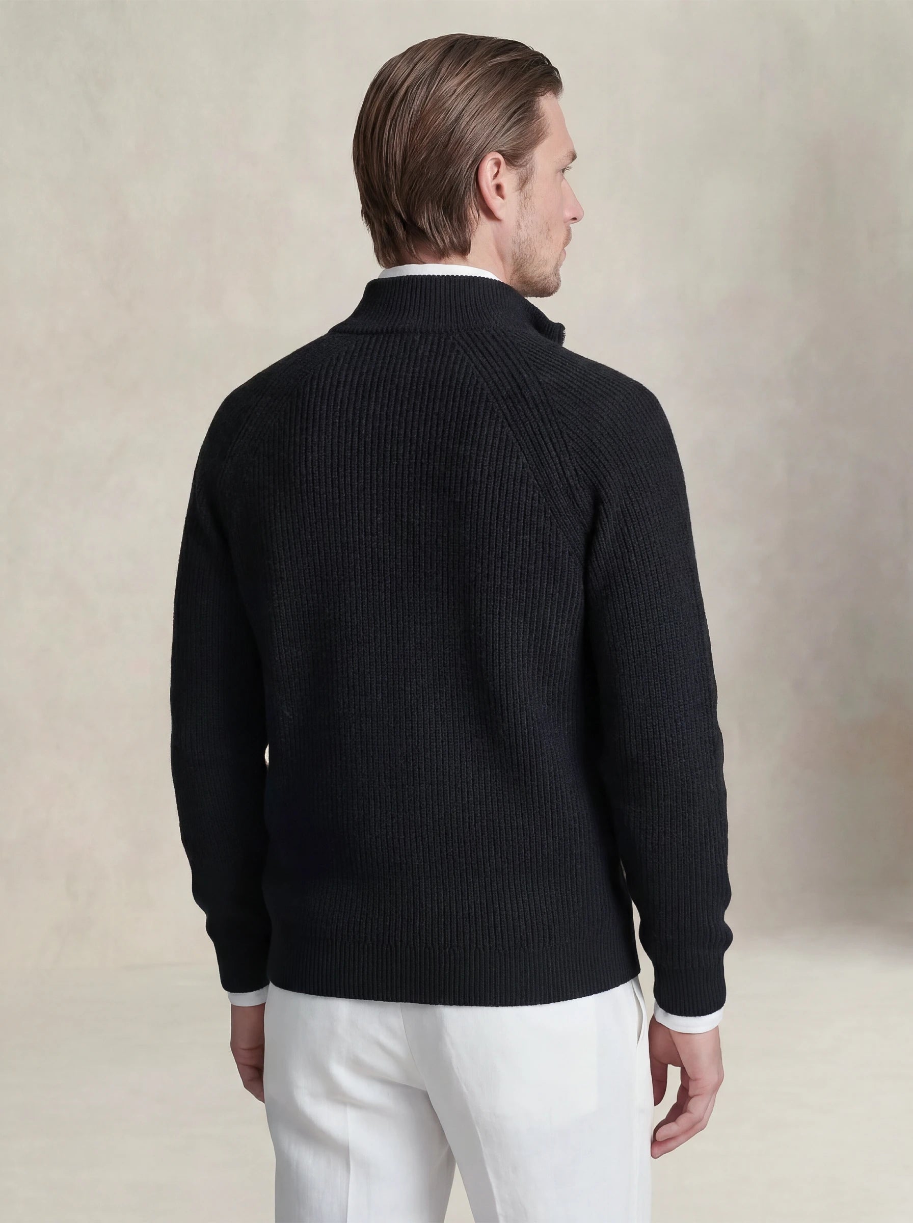 Zip-Up Cardigan Black