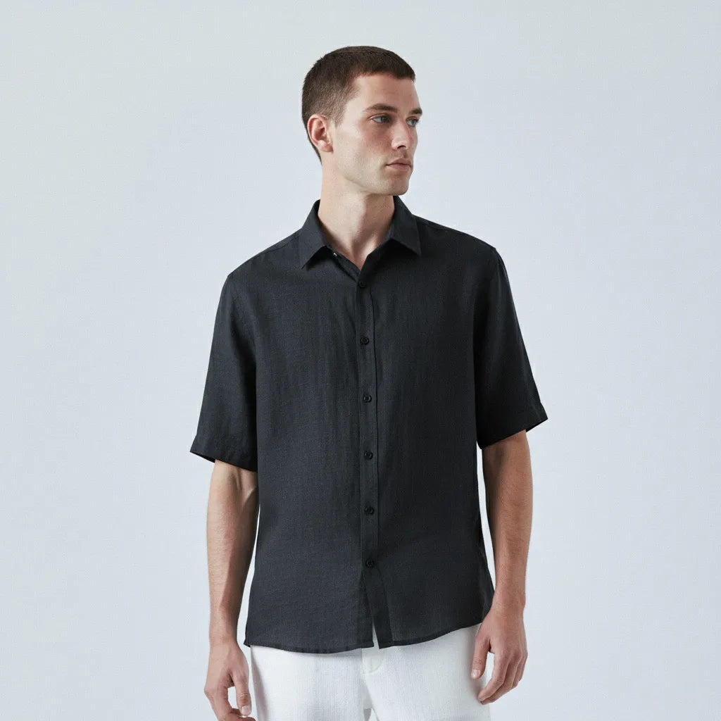 Camisa Linho Manga Curta