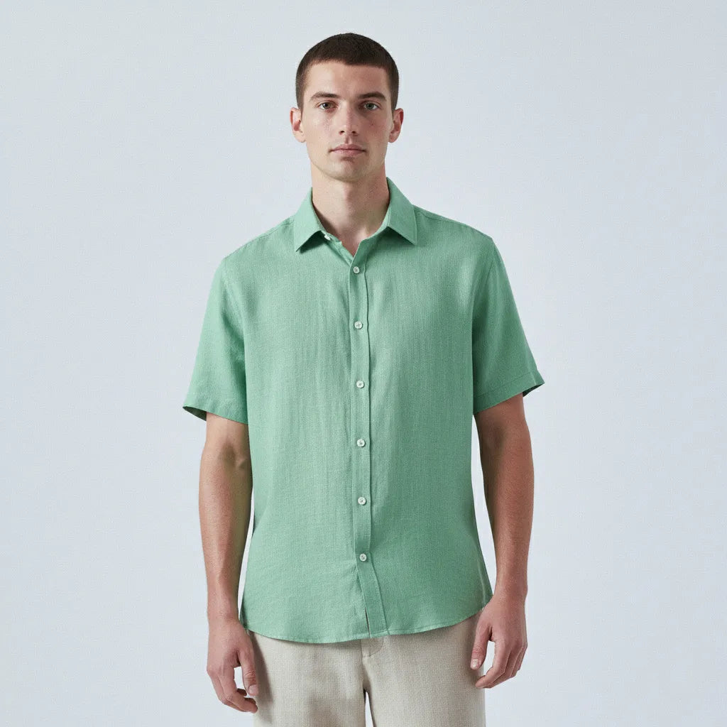Camisa Linho Manga Curta