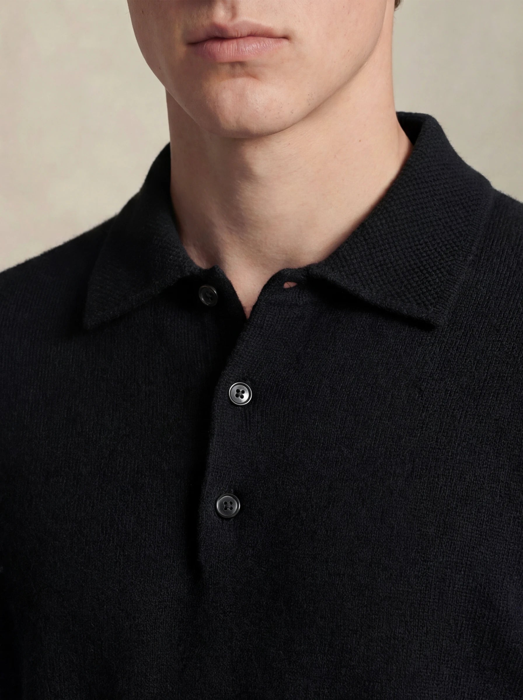 Cashmere Polo Black