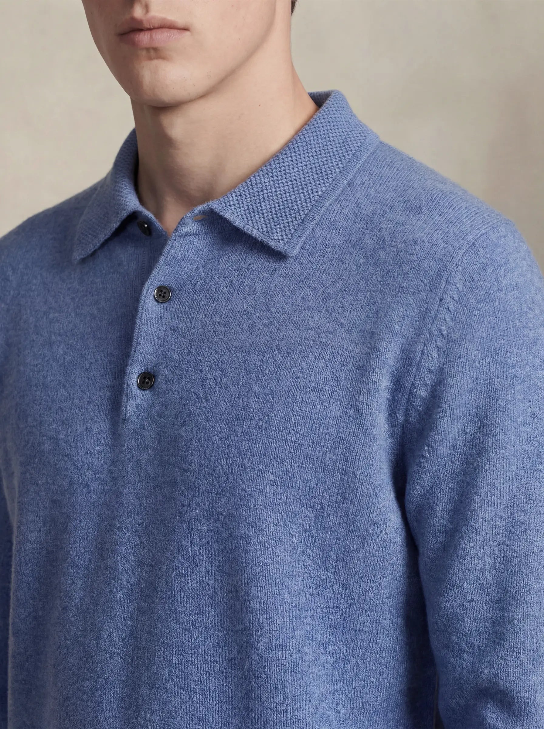 Cashmere Polo Light Blue