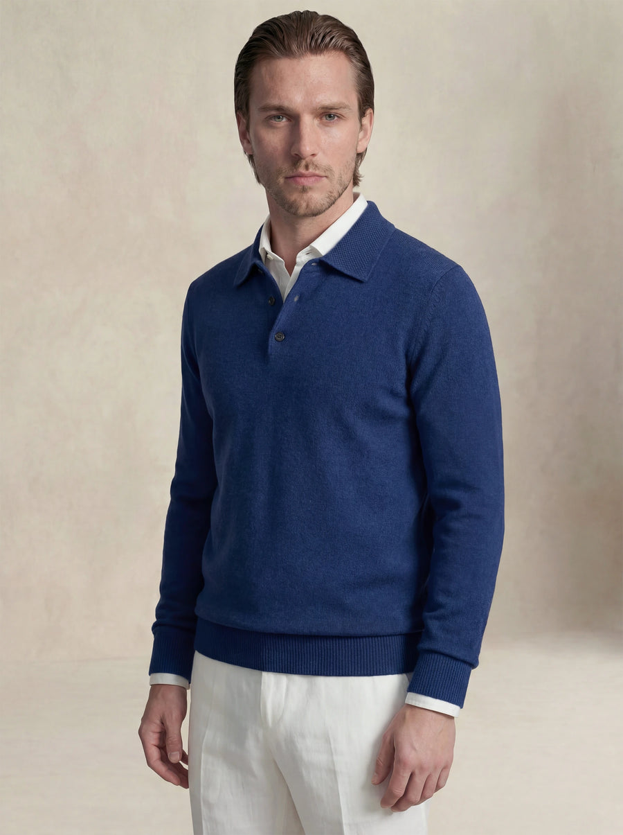 Cashmere Polo Navy