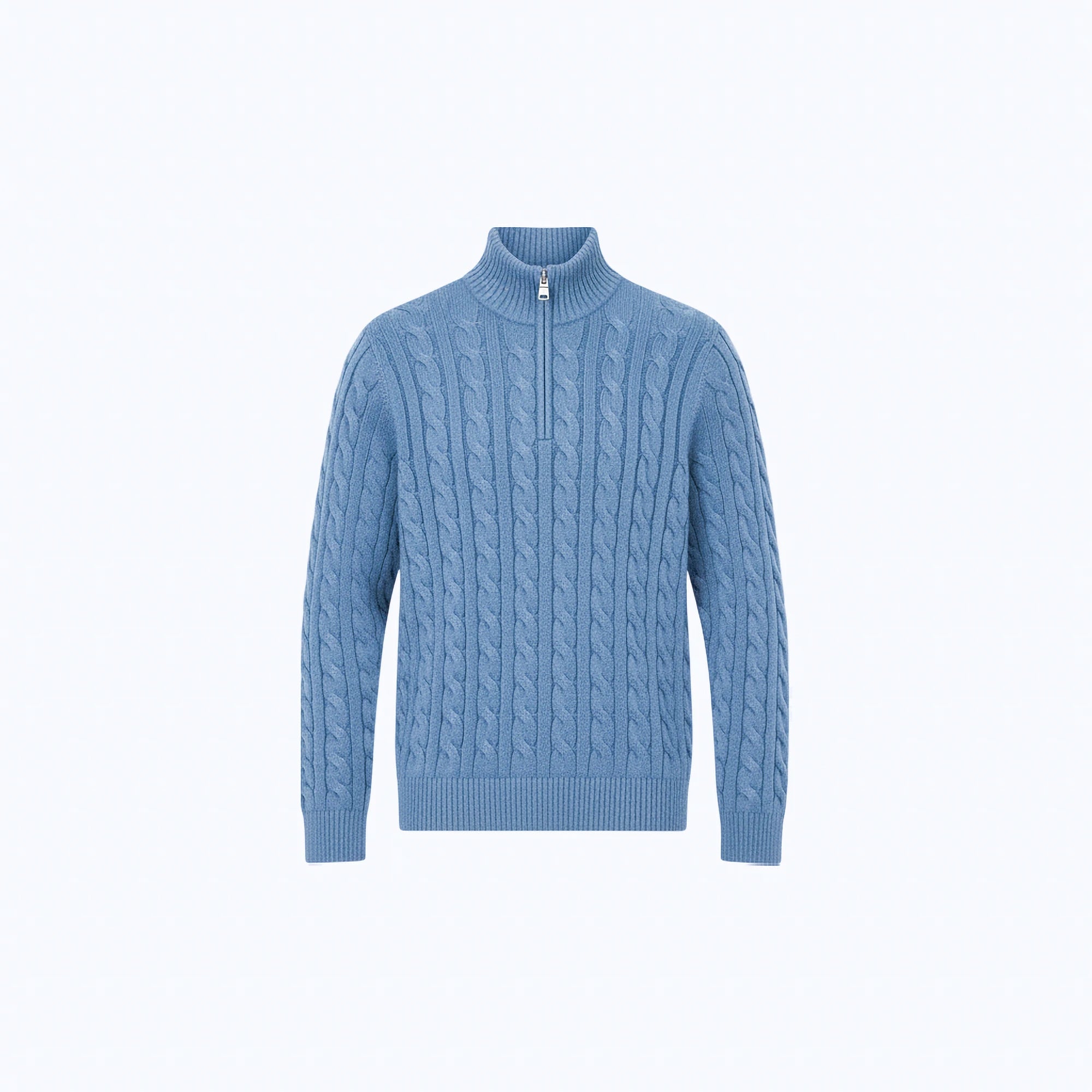 Cable-Knit Cotton Quarter-Zip Jumper