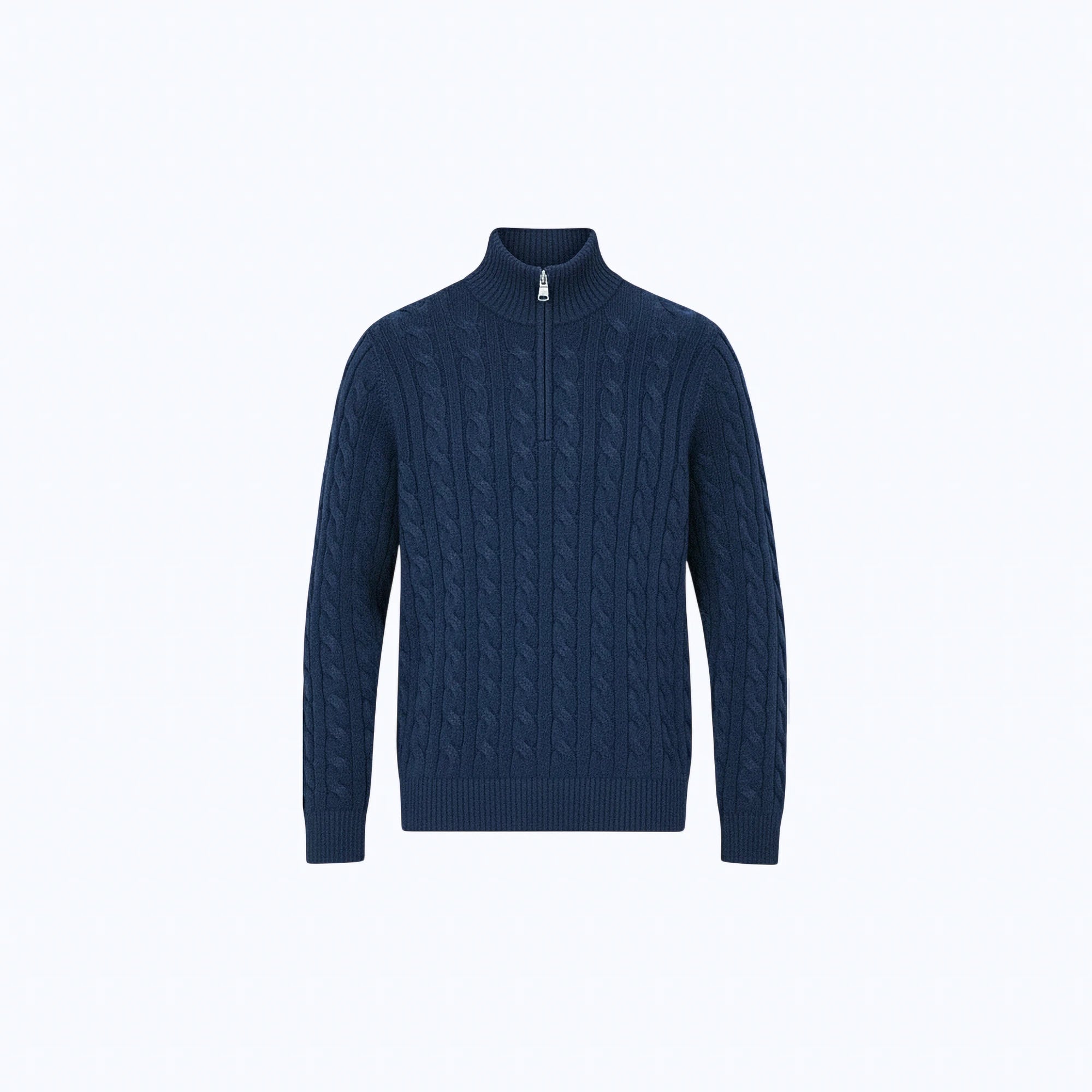 Cable-Knit Cotton Quarter-Zip Jumper