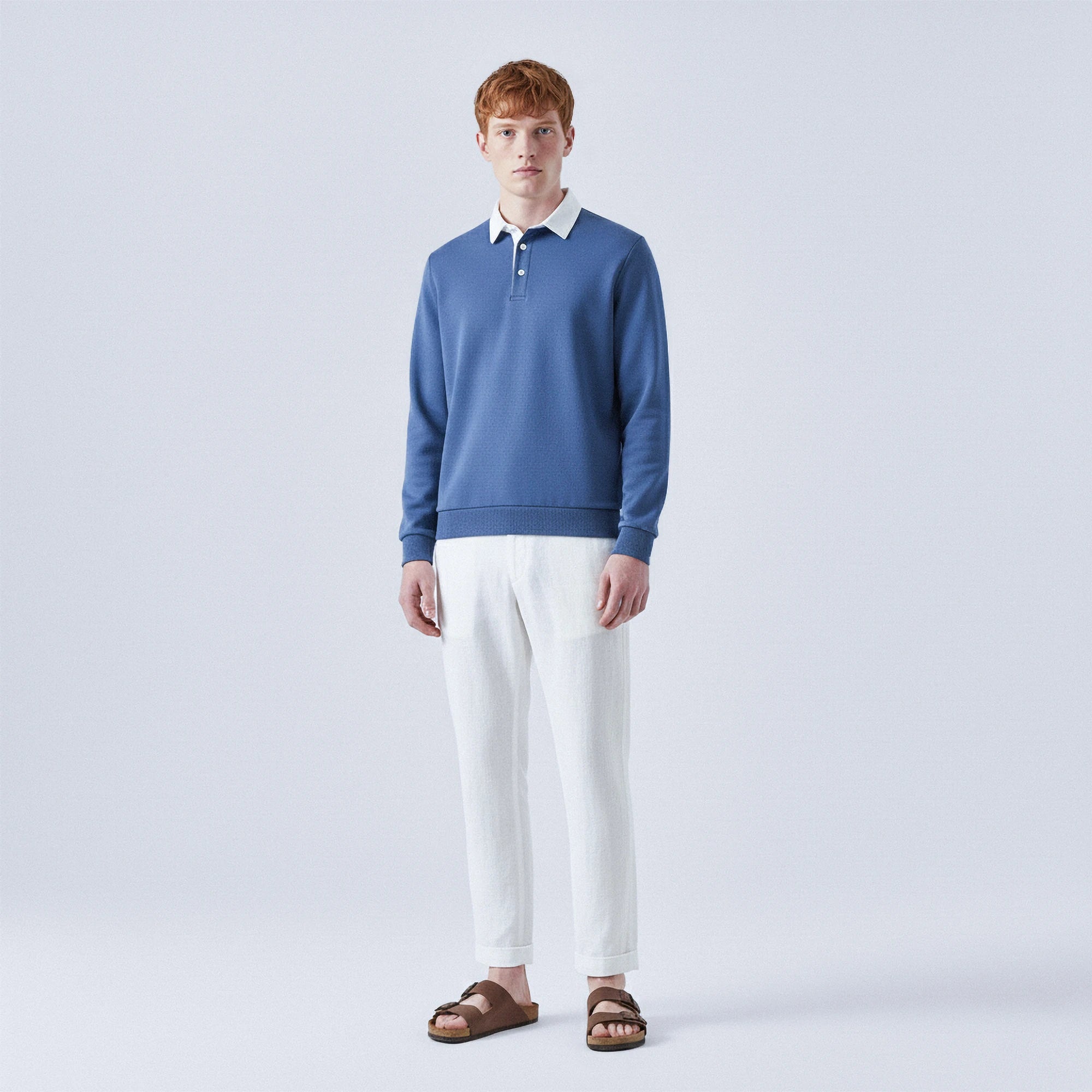 Polo-Collar Cotton Jumper