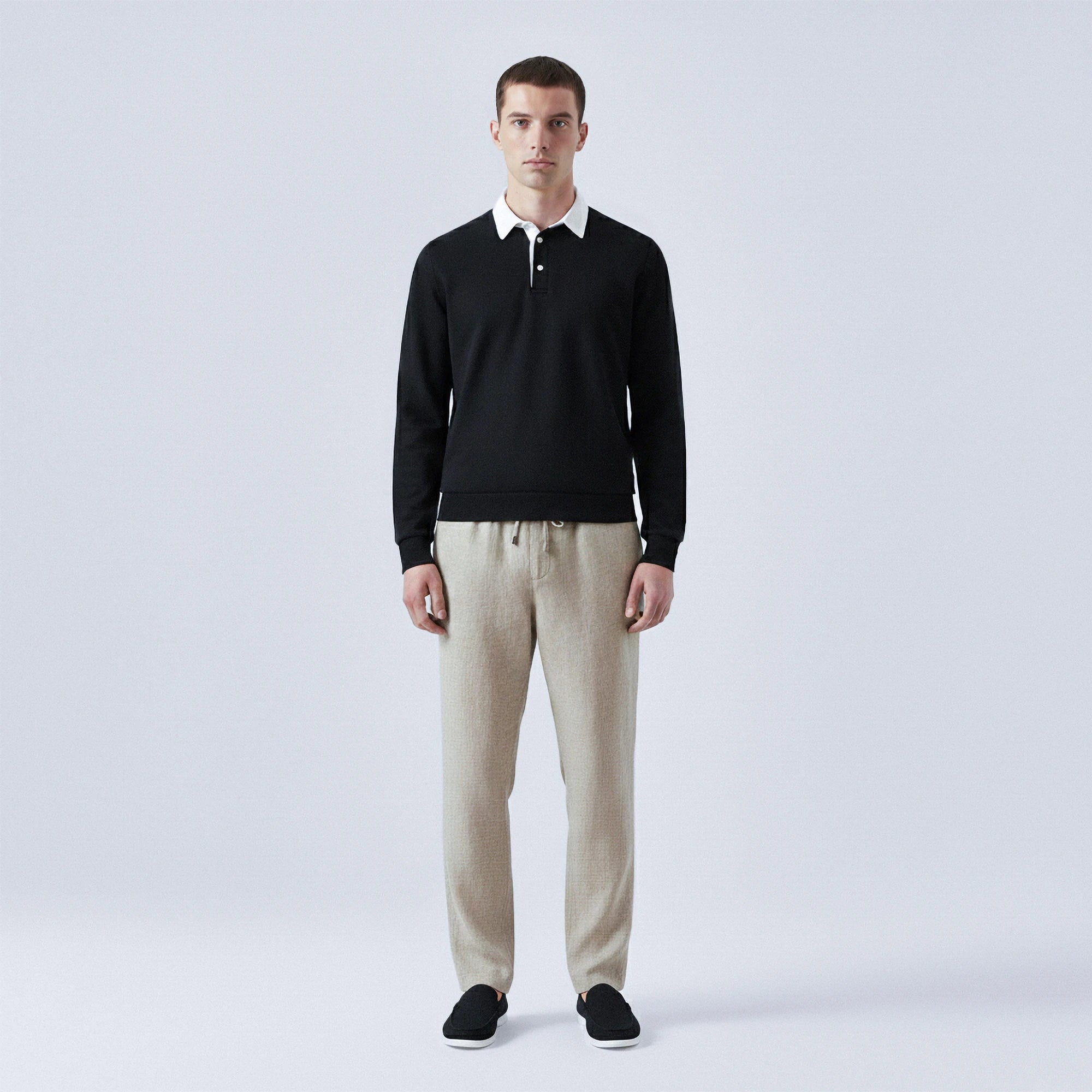 Polo-Collar Cotton Jumper