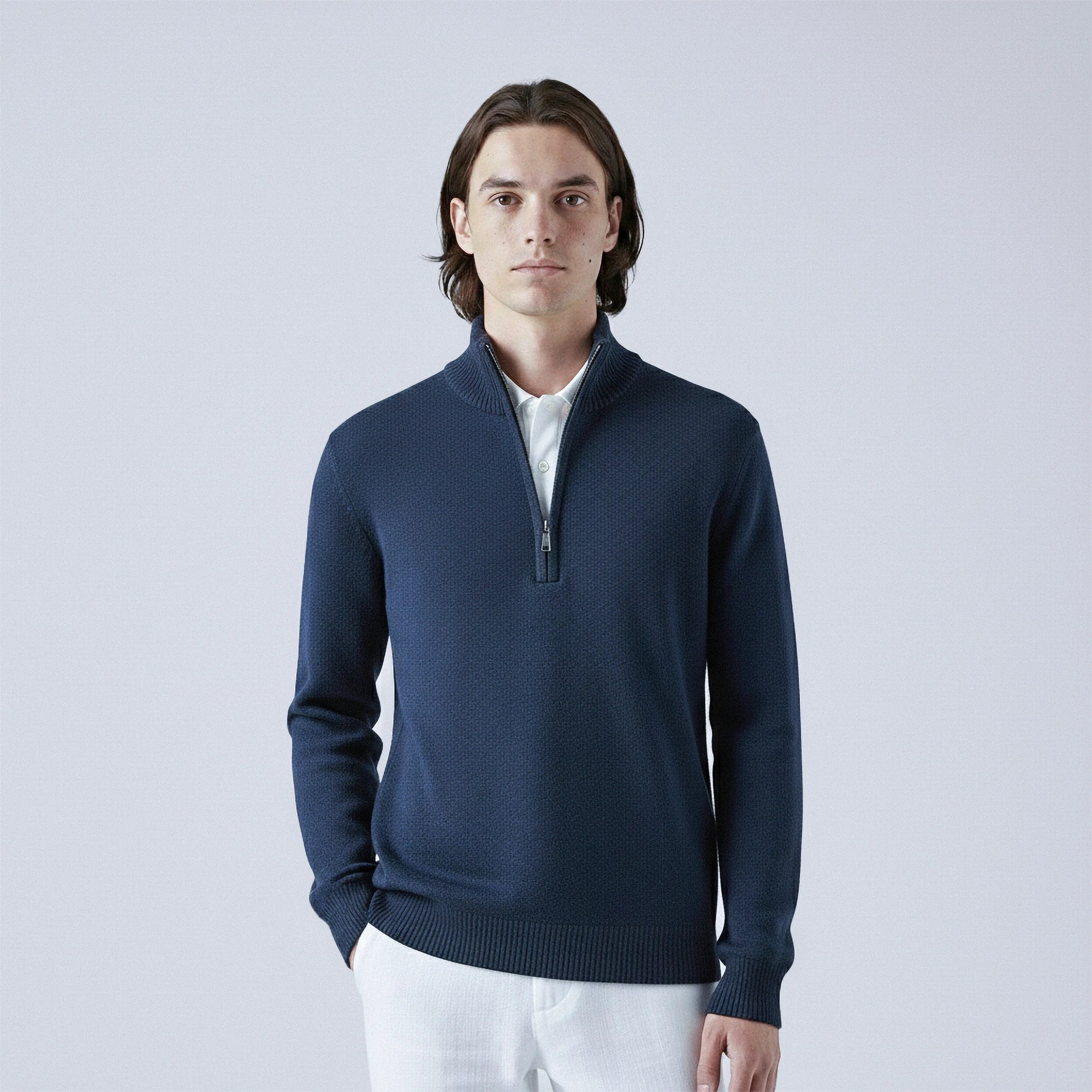 Cotton Quarter-Zip Jumper