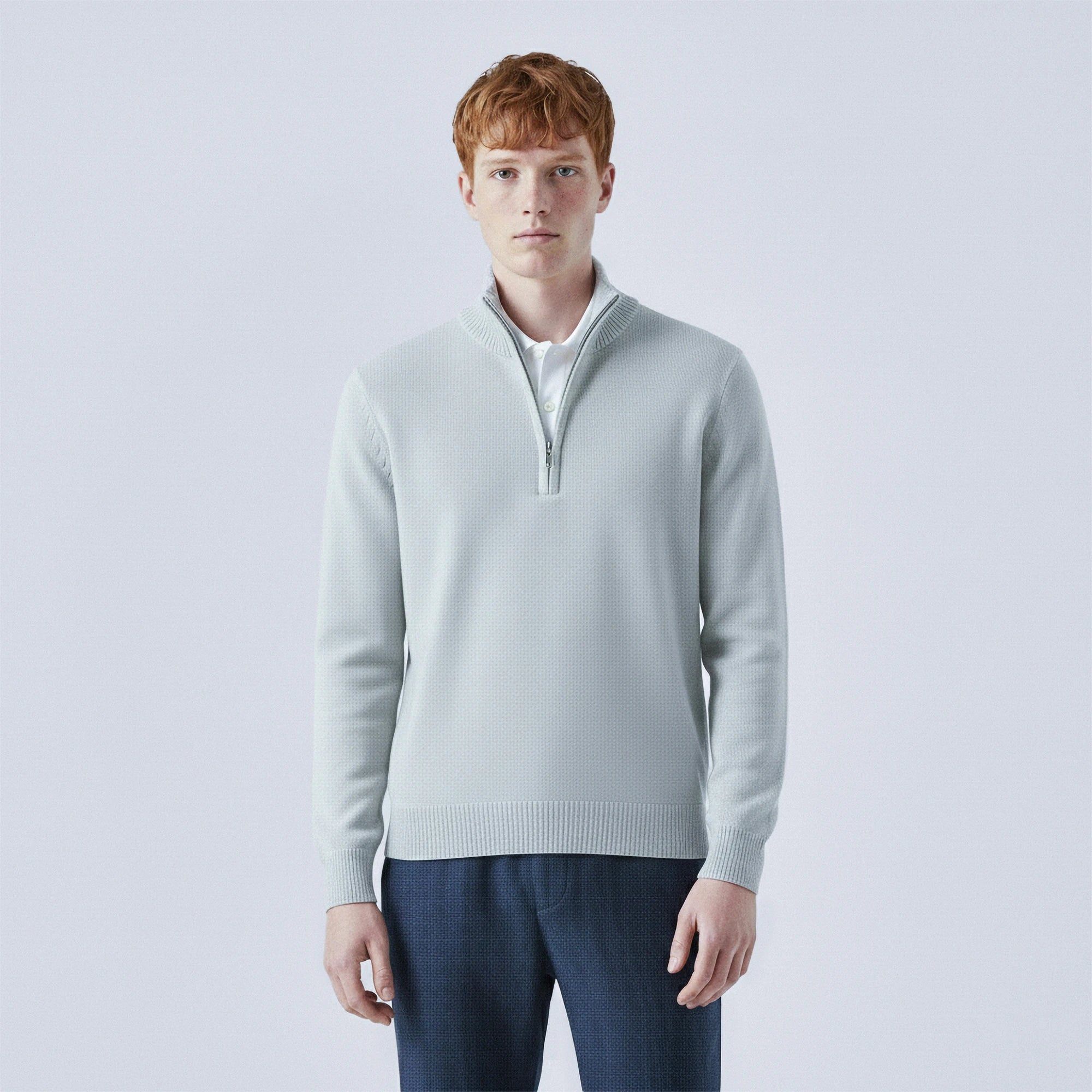 Cotton Quarter-Zip Jumper