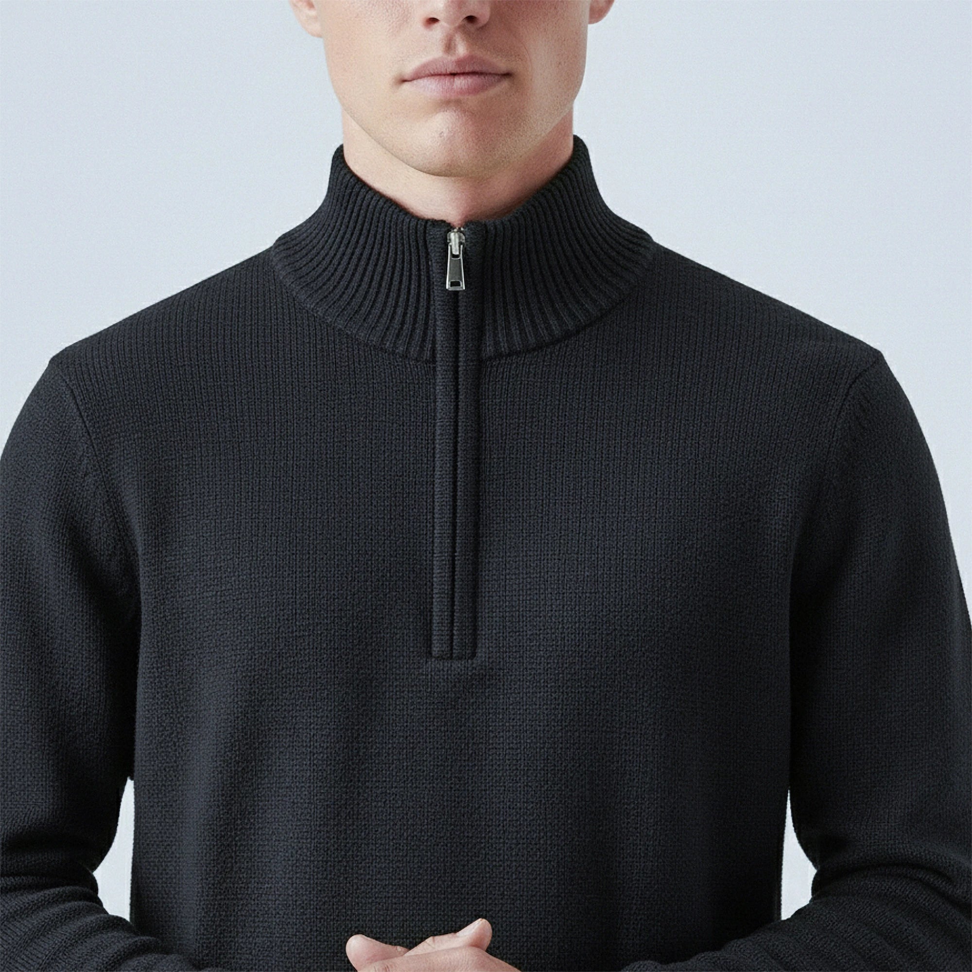 Cotton Quarter-Zip Jumper