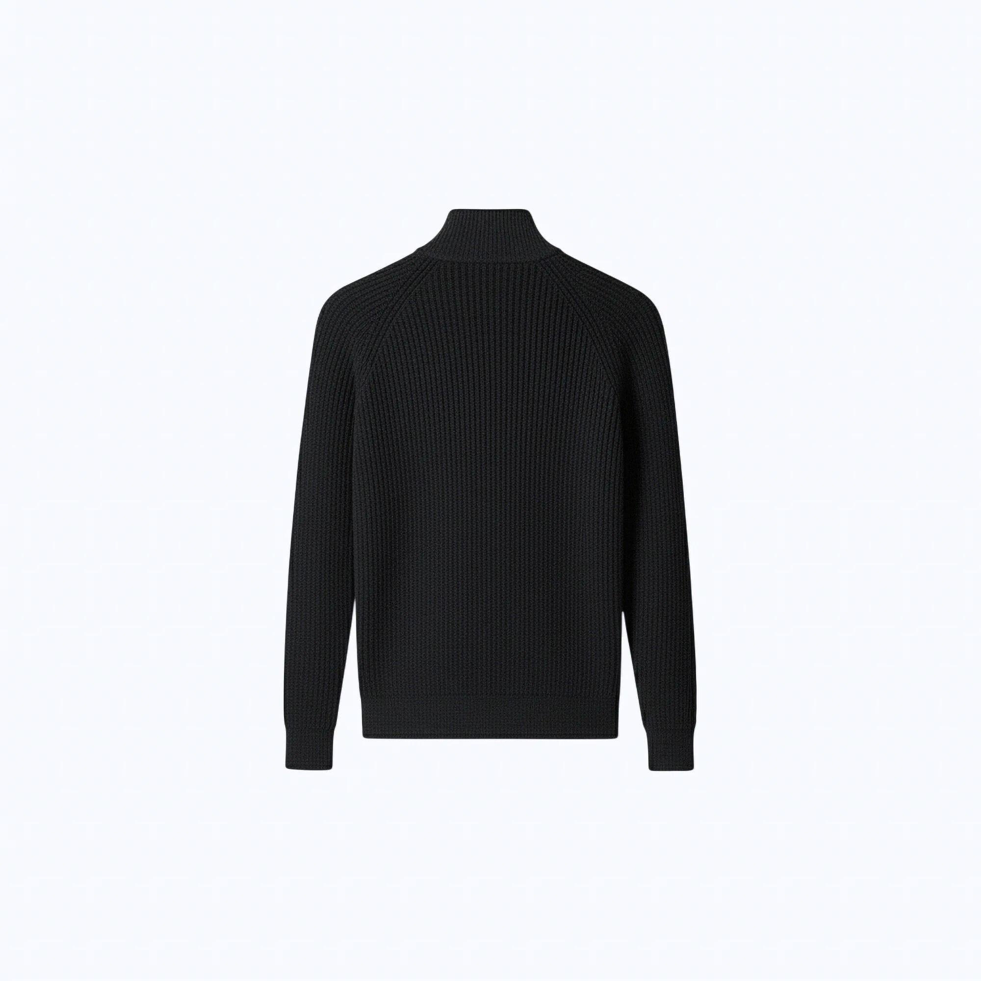 Rib-Knit Cotton Zip-Up Cardigan