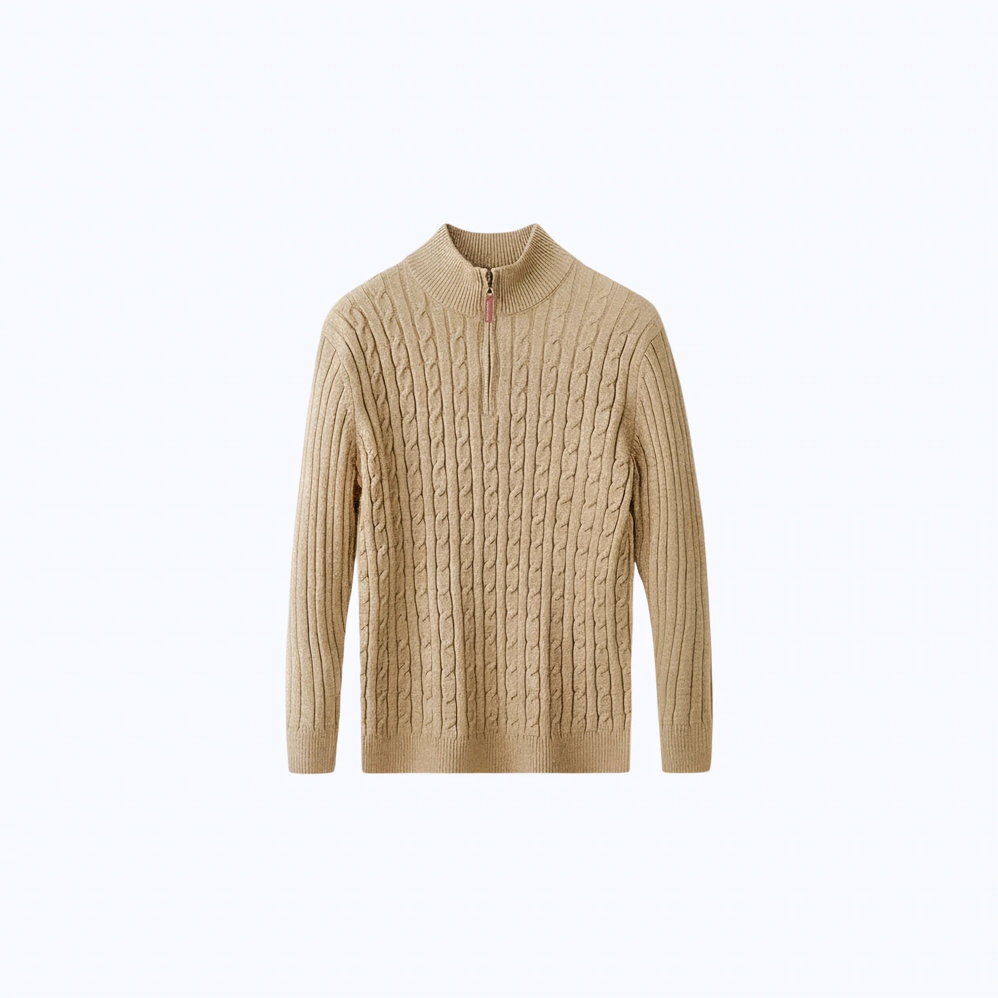 Cable-Knit Wool Quarter-Zip Jumper