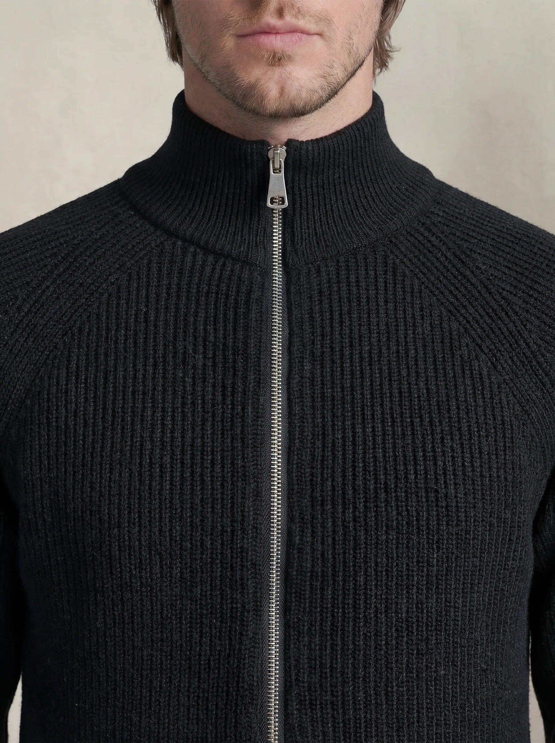 Zip-Up Cardigan Black