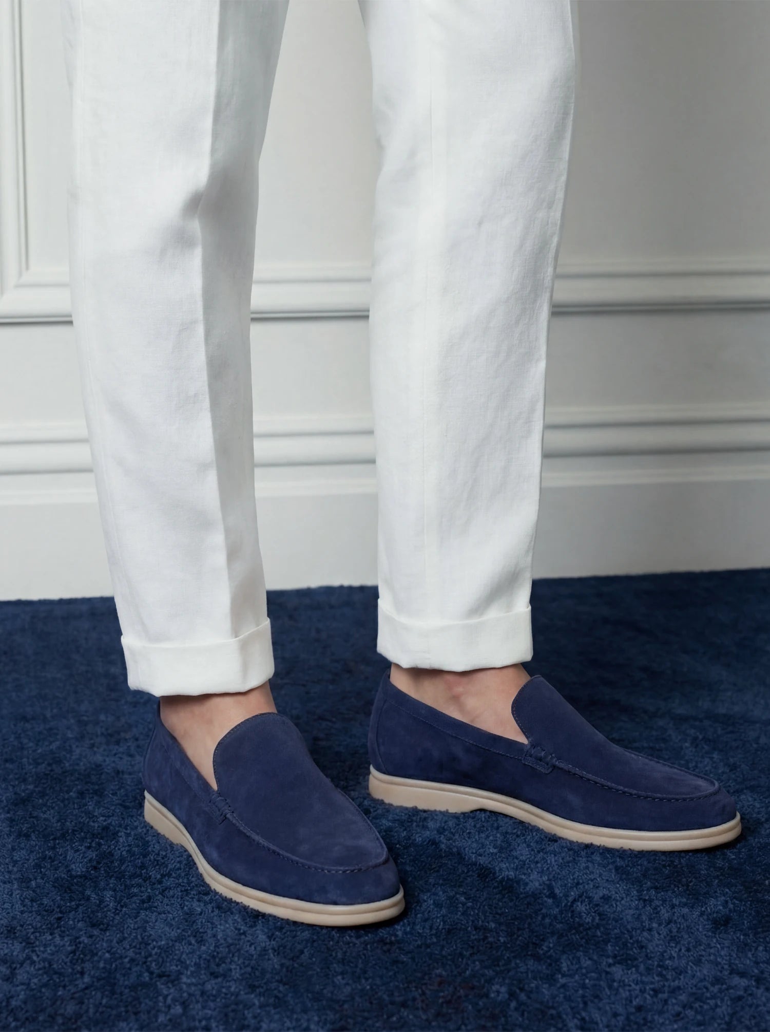 Navy Savile Loafers